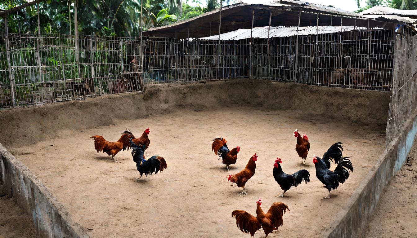 Enclosed Rooster farm